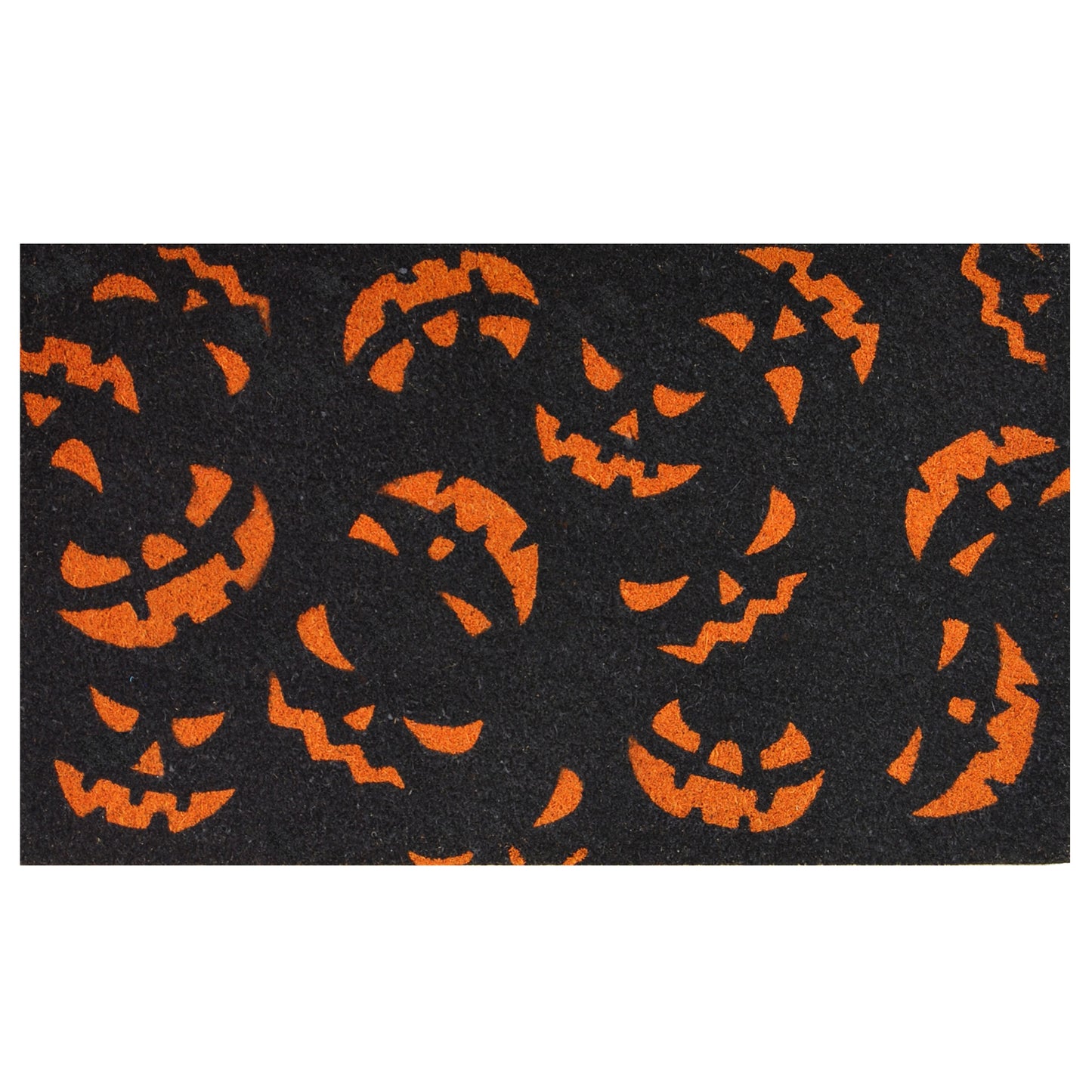 17" X 29" Black and Orange Coir Jackolantern Outdoor Halloween Door Mat-4