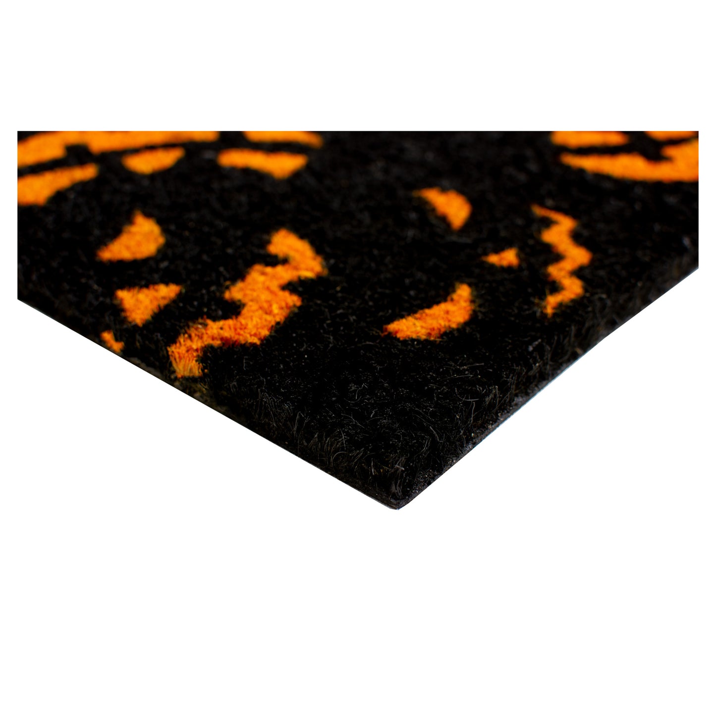 17" X 29" Black and Orange Coir Jackolantern Outdoor Halloween Door Mat-3