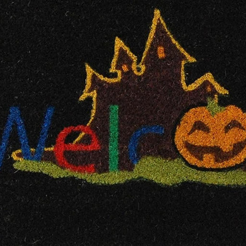 17" X 29" Black And Orange Coir Welcome Outdoor Halloween Door Mat-4
