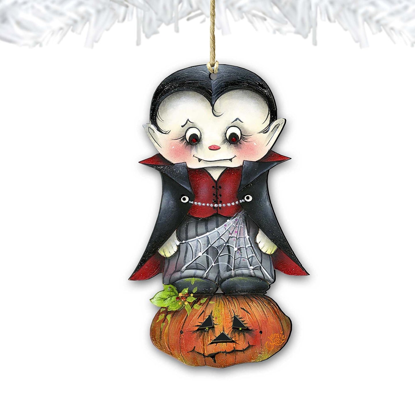 Dracula Wooden Ornaments Halloween by Jamie Mills-Price - Thanksgiving Halloween Decor - 8457401-4