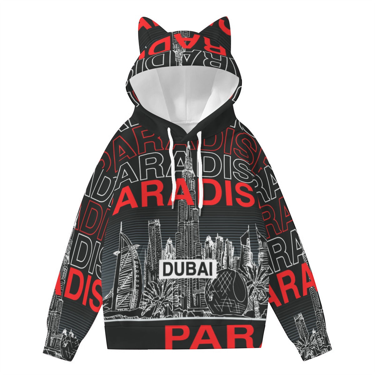 Pullover Hoodie with Ears - Urban Style Unique Graphic Cute Hoodies