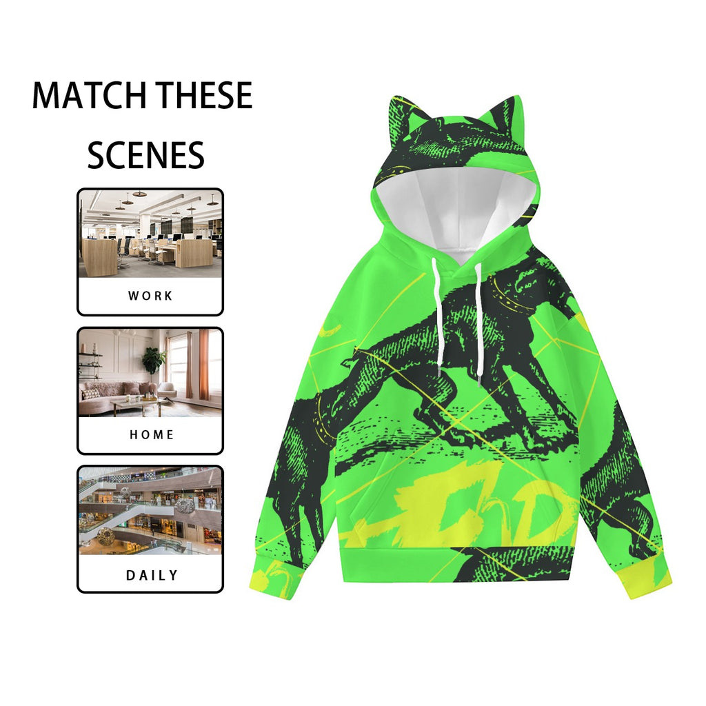 Pullover Hoodie with Ears - Urban Style Unique Graphic Cute Hoodies