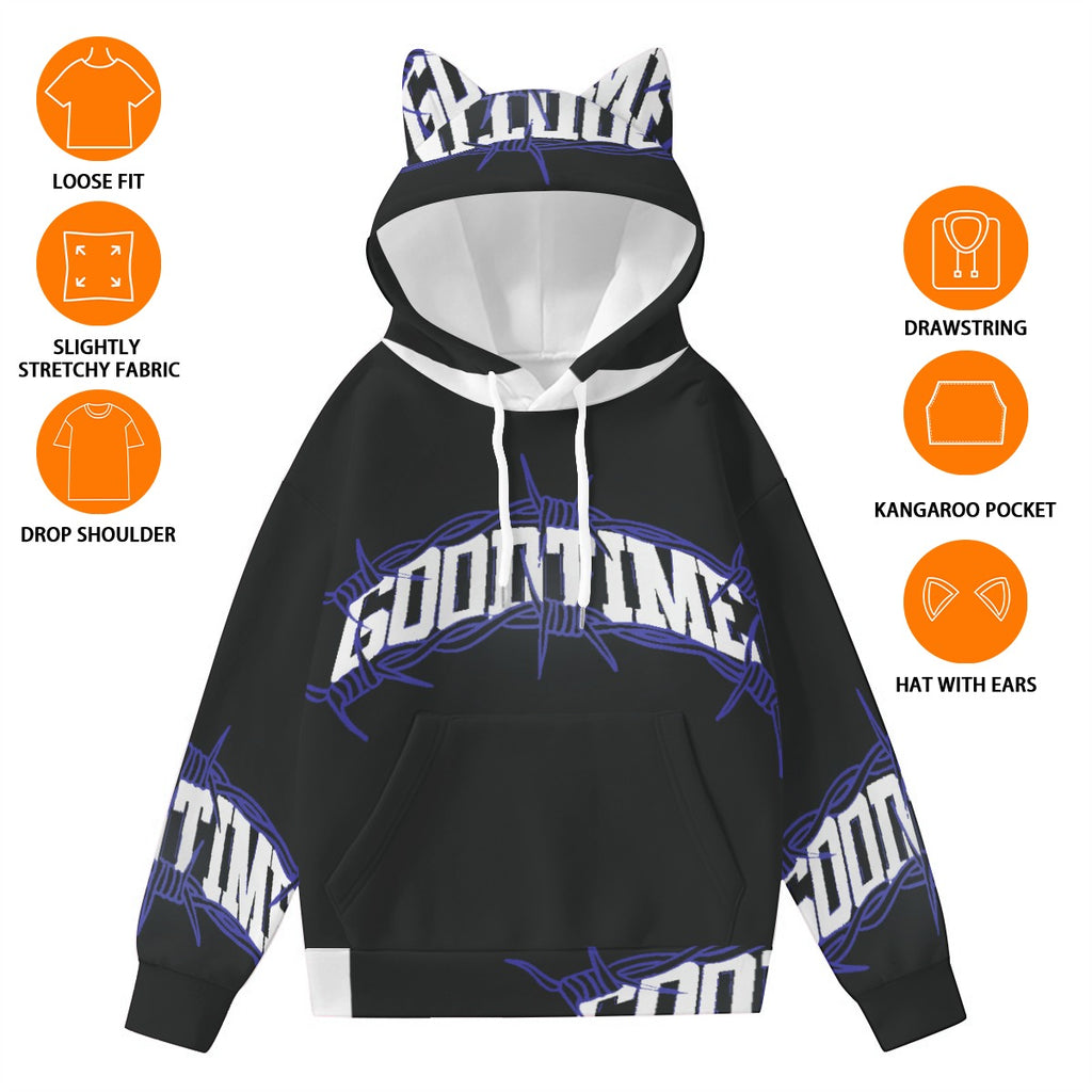 Pullover Hoodie with Ears - Urban Style Unique Graphic Cute Hoodies