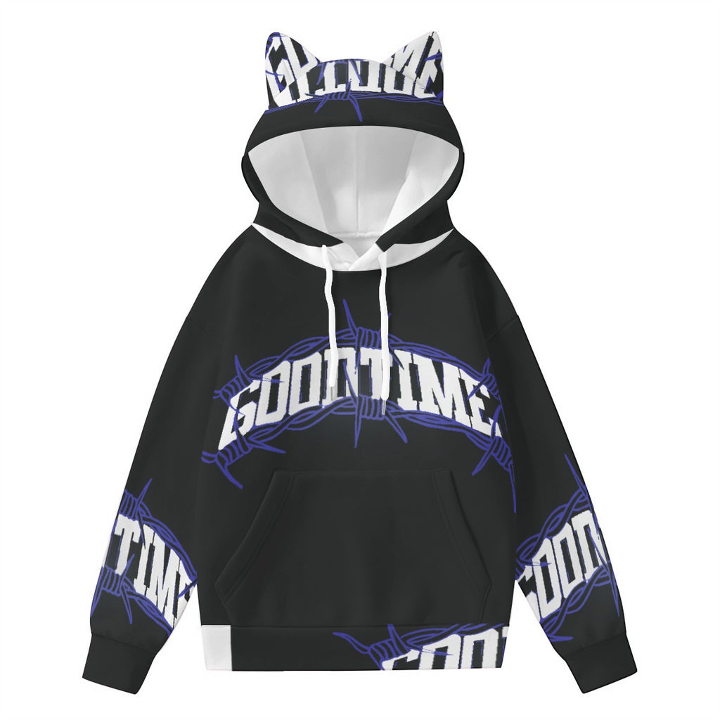 All-Over Print Women’s Hoodie With Decorative Ears
