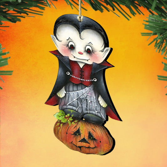 Dracula Wooden Ornaments Halloween by Jamie Mills-Price - Thanksgiving Halloween Decor - 8457401-0