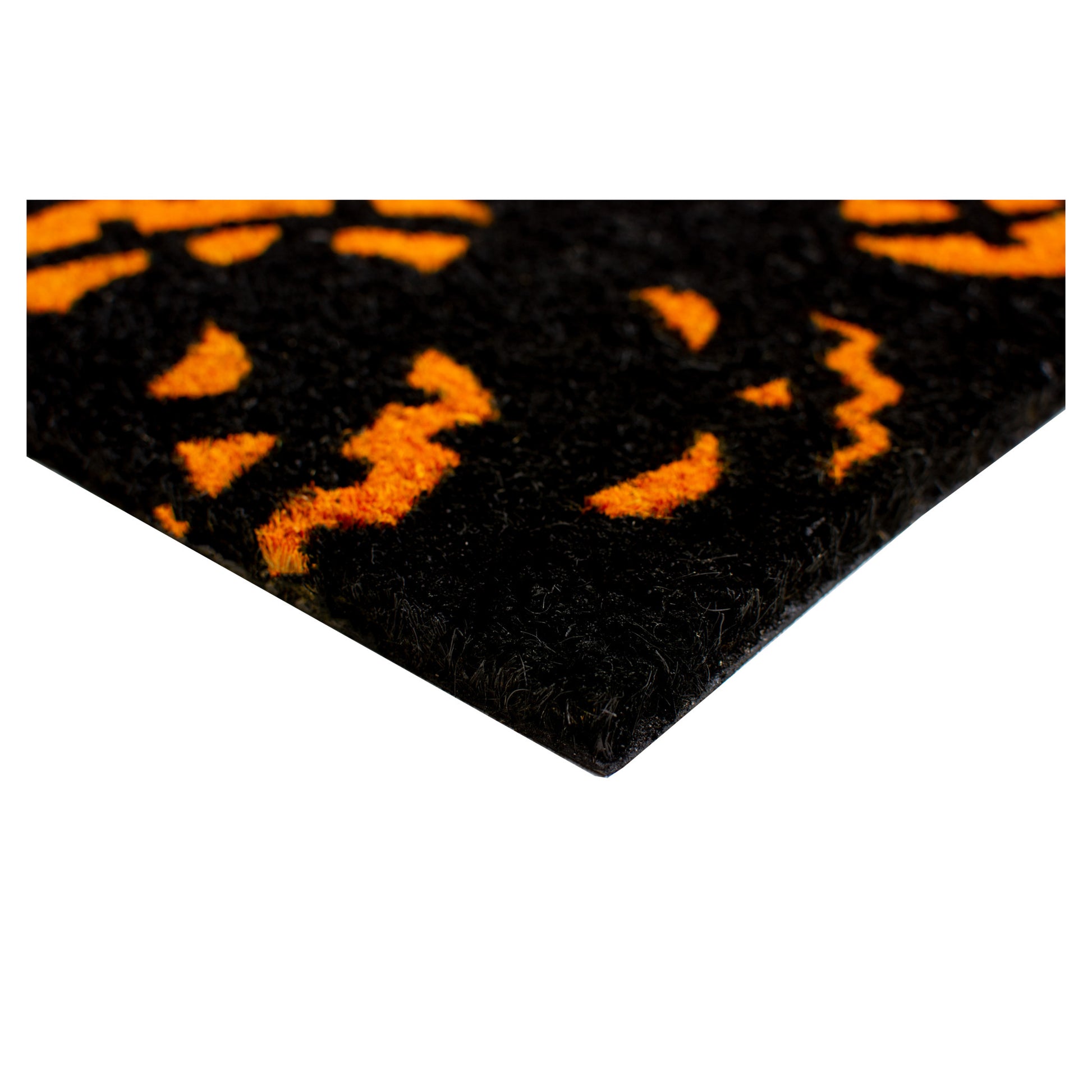 17" X 29" Black and Orange Coir Jackolantern Outdoor Halloween Door Mat-3