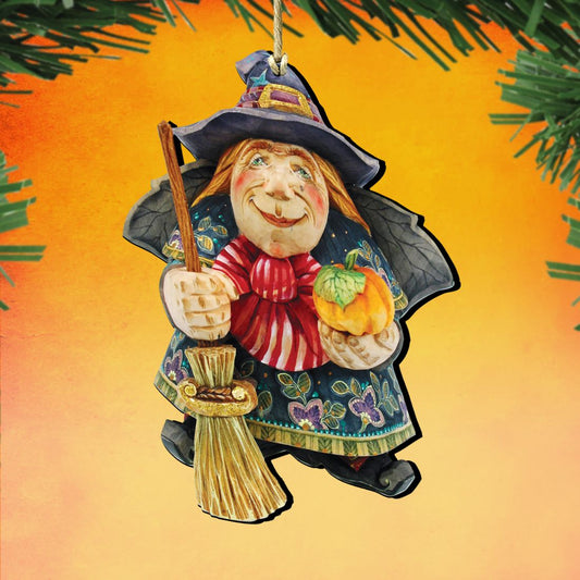 Halloween Witch Wooden Ornaments by G. DeBrekht - Thanksgiving Halloween Decor - 8158412-0